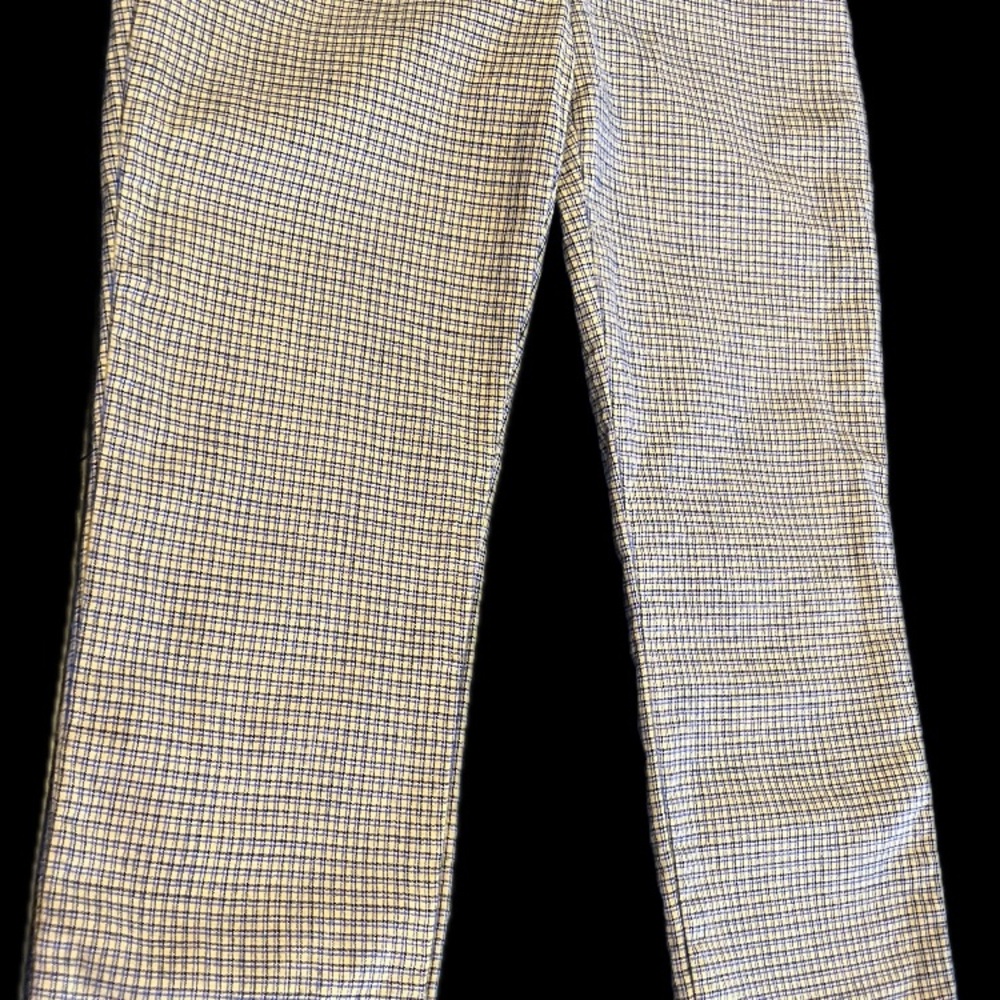 Theory Black and Yellow Plaid Pants. Size 2